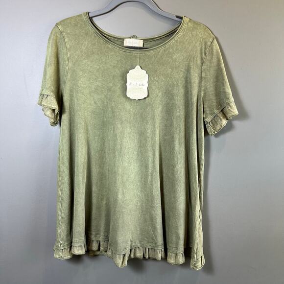 NWT Alter’d State Vetiver Green Tunic Short Sleeve Top Size Medium - Picture 3 of 8